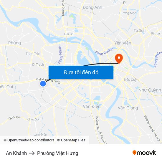 An Khánh to Phường Việt Hưng map