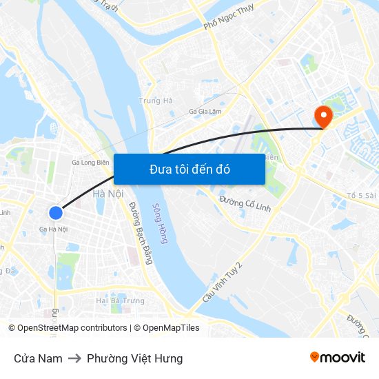 Cửa Nam to Phường Việt Hưng map