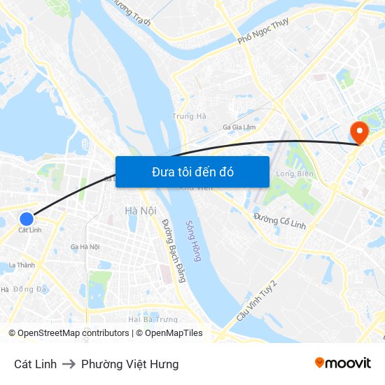 Cát Linh to Phường Việt Hưng map