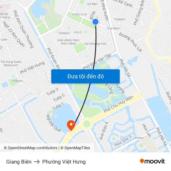 Giang Biên to Phường Việt Hưng map