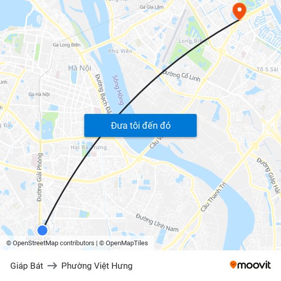 Giáp Bát to Phường Việt Hưng map