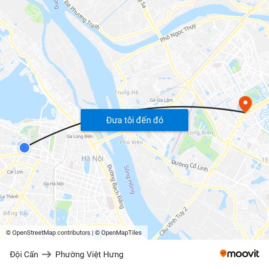 Đội Cấn to Phường Việt Hưng map