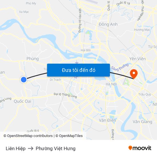 Liên Hiệp to Phường Việt Hưng map