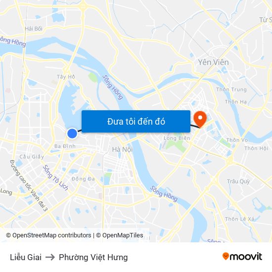Liễu Giai to Phường Việt Hưng map