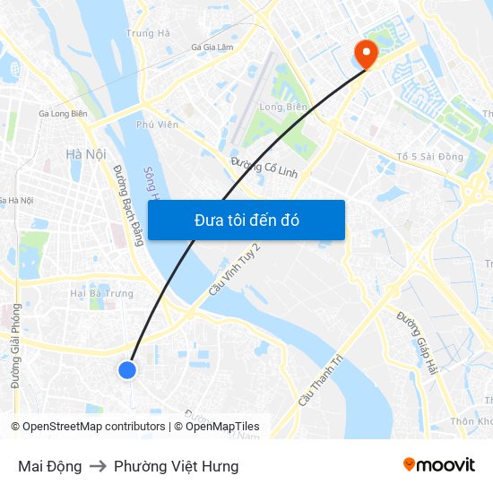Mai Động to Phường Việt Hưng map