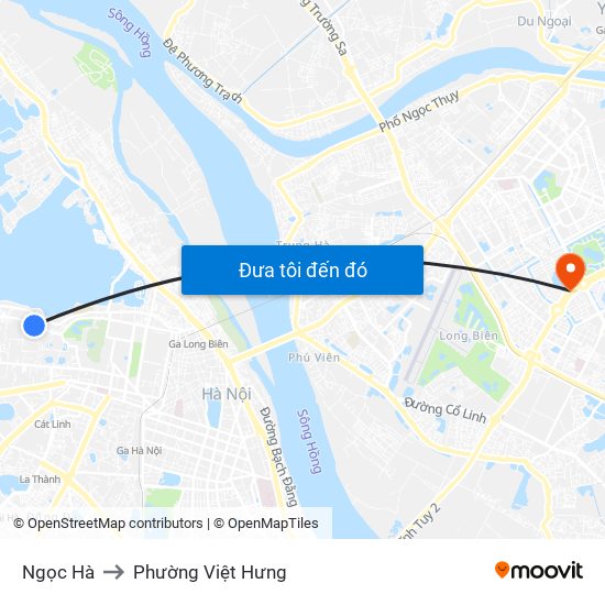 Ngọc Hà to Phường Việt Hưng map