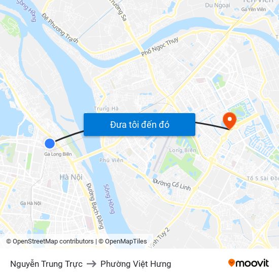 Nguyễn Trung Trực to Phường Việt Hưng map