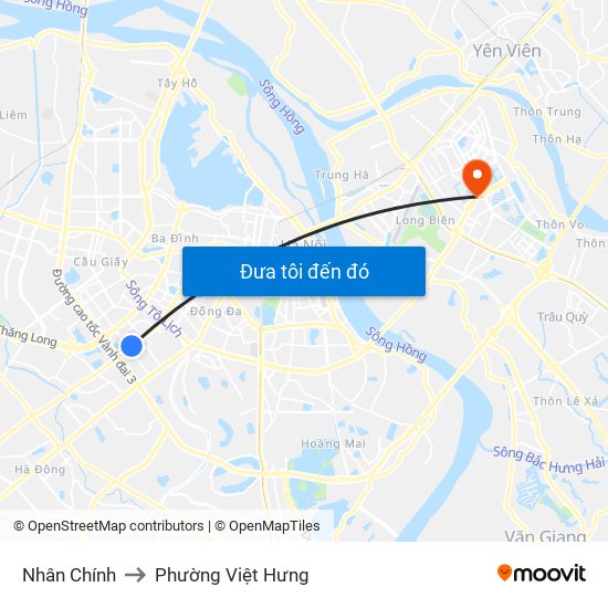 Nhân Chính to Phường Việt Hưng map