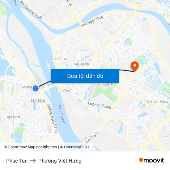 Phúc Tân to Phường Việt Hưng map