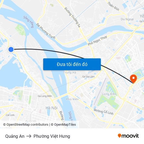 Quảng An to Phường Việt Hưng map