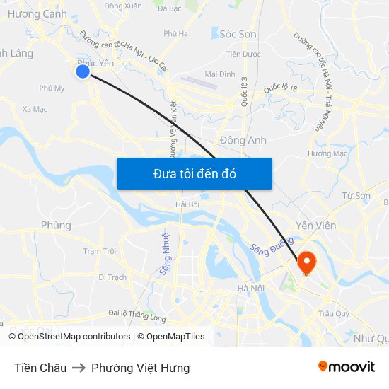 Tiền Châu to Phường Việt Hưng map