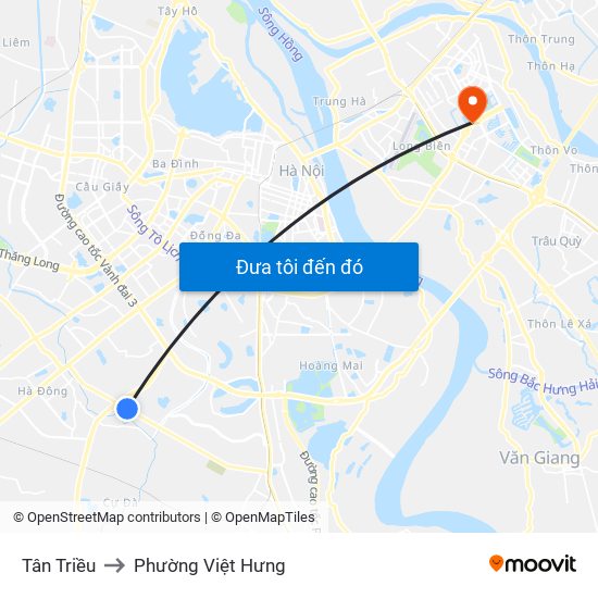 Tân Triều to Phường Việt Hưng map