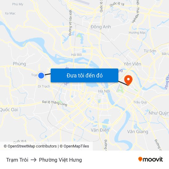 Trạm Trôi to Phường Việt Hưng map