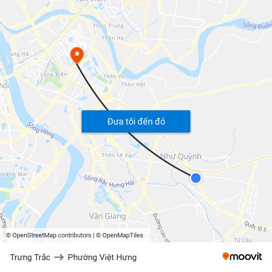Trưng Trắc to Phường Việt Hưng map