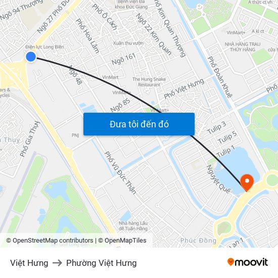 Việt Hưng to Phường Việt Hưng map