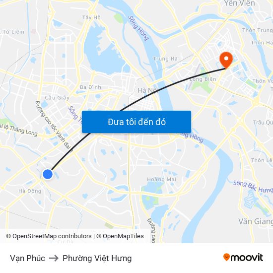 Vạn Phúc to Phường Việt Hưng map