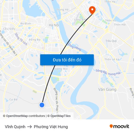 Vĩnh Quỳnh to Phường Việt Hưng map