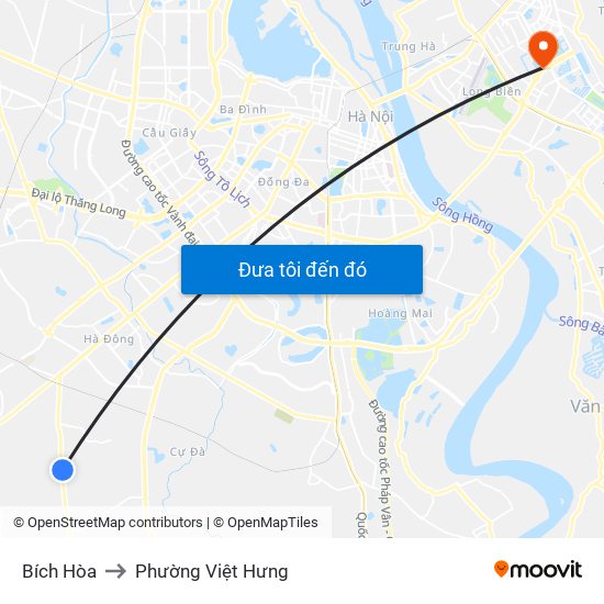 Bích Hòa to Phường Việt Hưng map