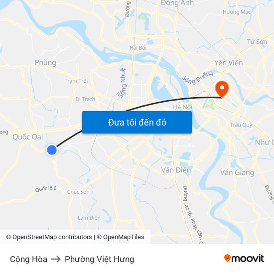 Cộng Hòa to Phường Việt Hưng map