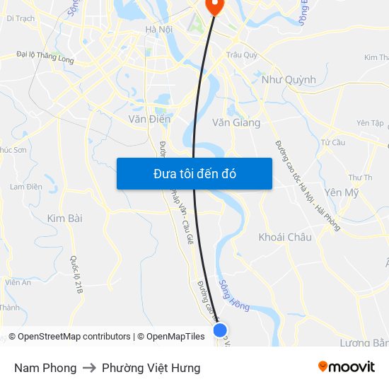 Nam Phong to Phường Việt Hưng map