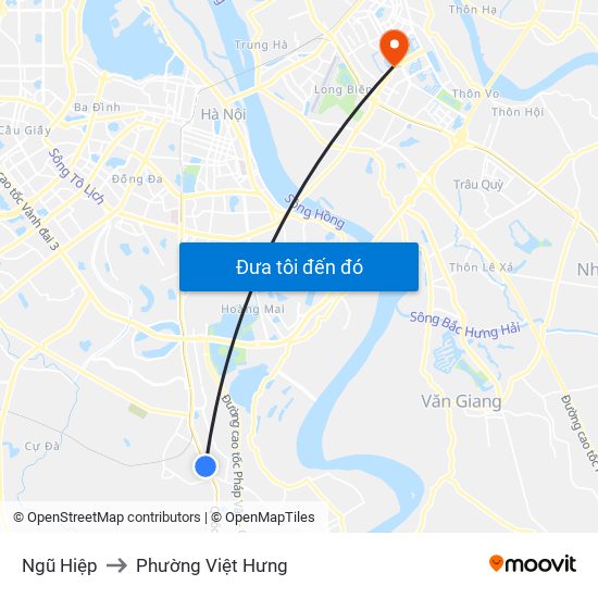 Ngũ Hiệp to Phường Việt Hưng map