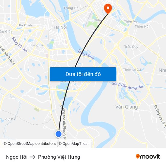 Ngọc Hồi to Phường Việt Hưng map