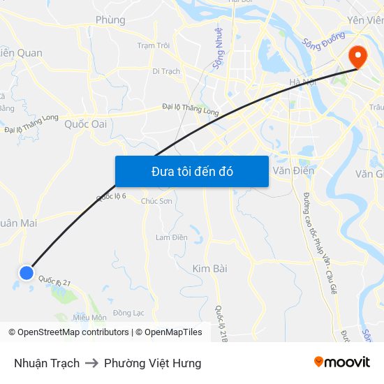 Nhuận Trạch to Phường Việt Hưng map