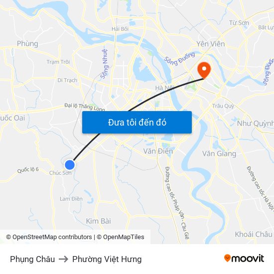 Phụng Châu to Phường Việt Hưng map