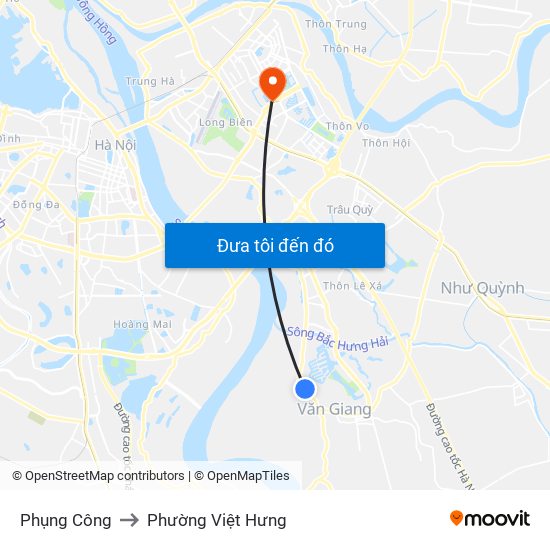 Phụng Công to Phường Việt Hưng map