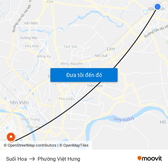 Suối Hoa to Phường Việt Hưng map
