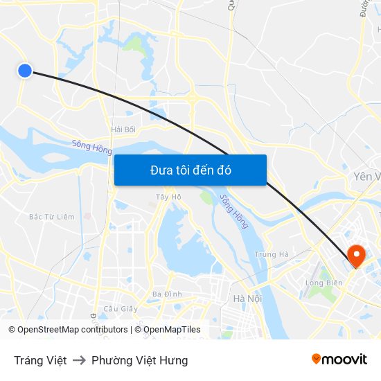 Tráng Việt to Phường Việt Hưng map