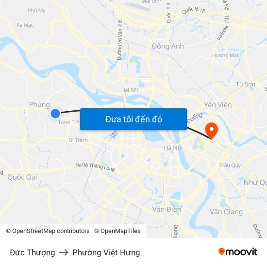 Đức Thượng to Phường Việt Hưng map