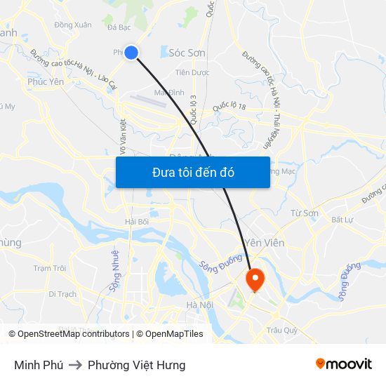 Minh Phú to Phường Việt Hưng map