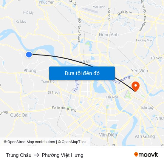 Trung Châu to Phường Việt Hưng map