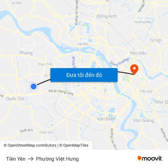 Tiền Yên to Phường Việt Hưng map