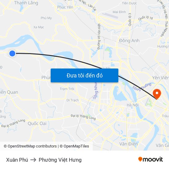 Xuân Phú to Phường Việt Hưng map