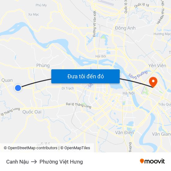 Canh Nậu to Phường Việt Hưng map