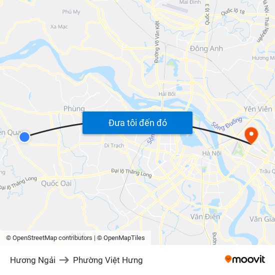 Hương Ngải to Phường Việt Hưng map