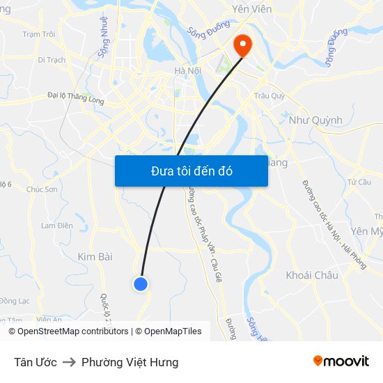 Tân Ước to Phường Việt Hưng map