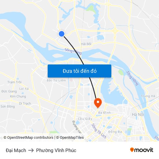 Đại Mạch to Phường Vĩnh Phúc map