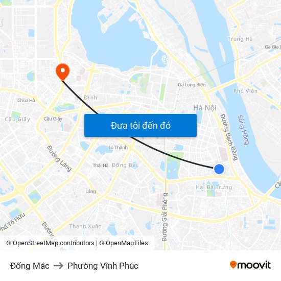 Đống Mác to Phường Vĩnh Phúc map