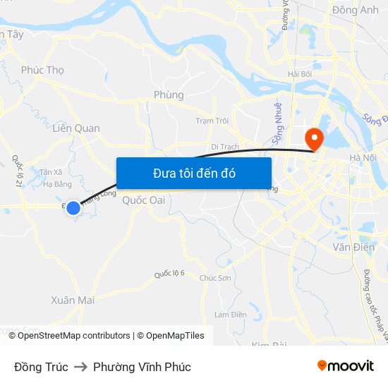 Đồng Trúc to Phường Vĩnh Phúc map