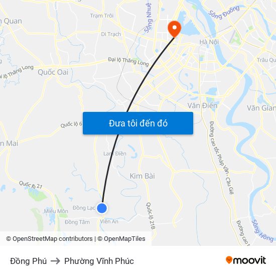 Đồng Phú to Phường Vĩnh Phúc map