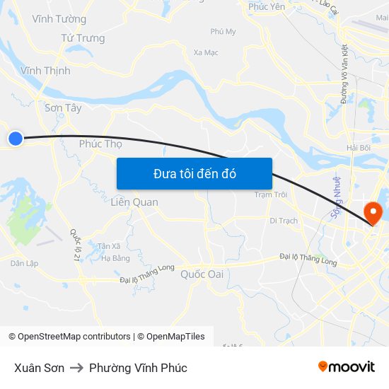 Xuân Sơn to Phường Vĩnh Phúc map
