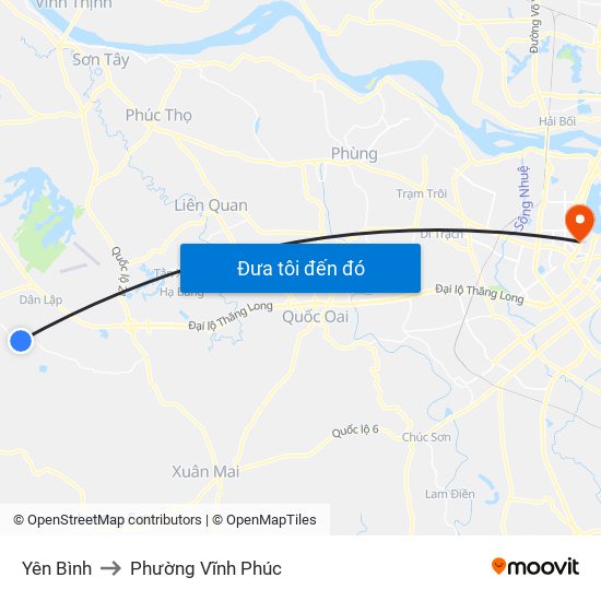 Yên Bình to Phường Vĩnh Phúc map