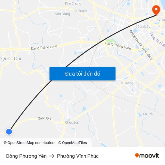 Đông Phương Yên to Phường Vĩnh Phúc map