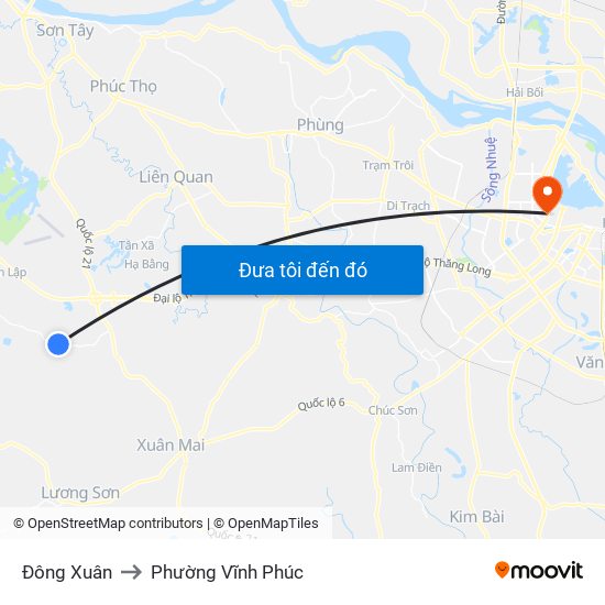 Đông Xuân to Phường Vĩnh Phúc map