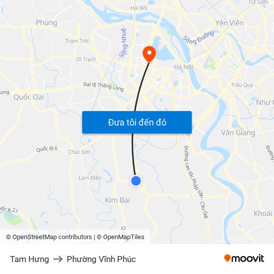 Tam Hưng to Phường Vĩnh Phúc map