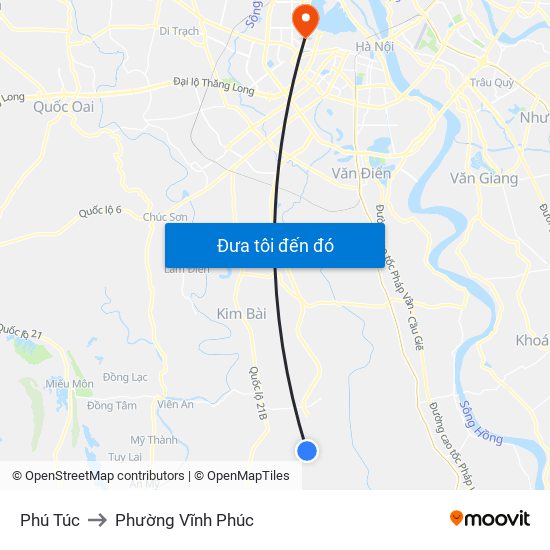 Phú Túc to Phường Vĩnh Phúc map