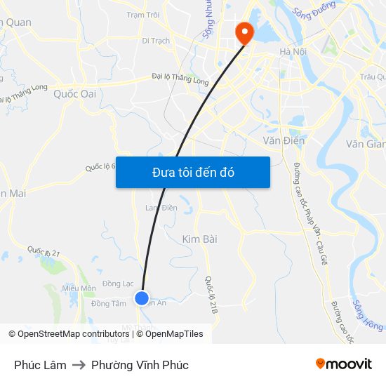 Phúc Lâm to Phường Vĩnh Phúc map